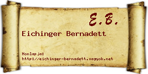 Eichinger Bernadett névjegykártya